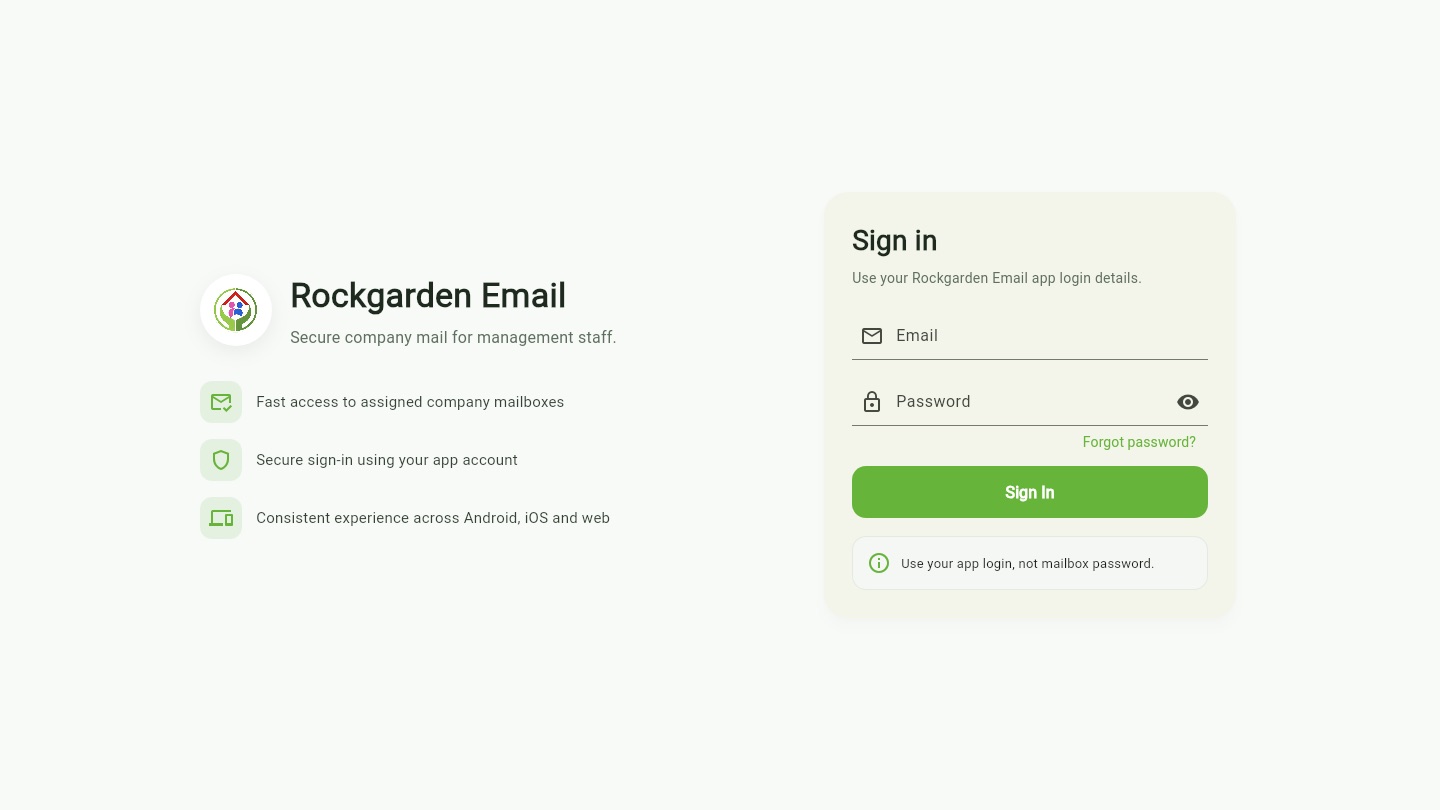 Rockgarden Email